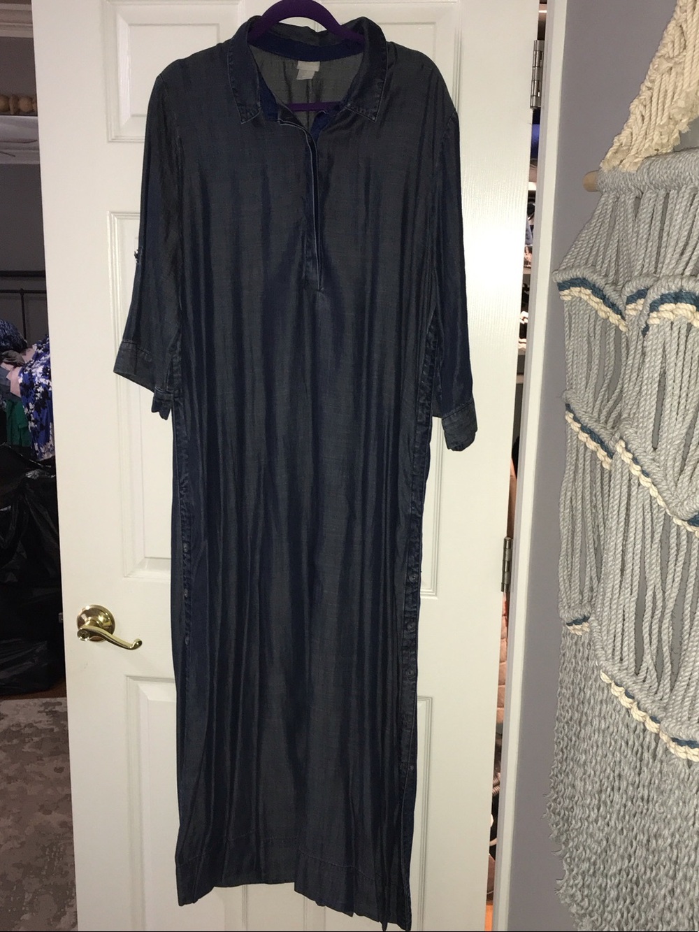 Chico's Navy Maxi Shirt Dress